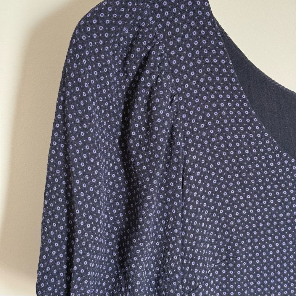 Urban Outfitters Navy Blue Puff Sleeve Ditsy Floral Mini Dress Size Small - Picture 9 of 15